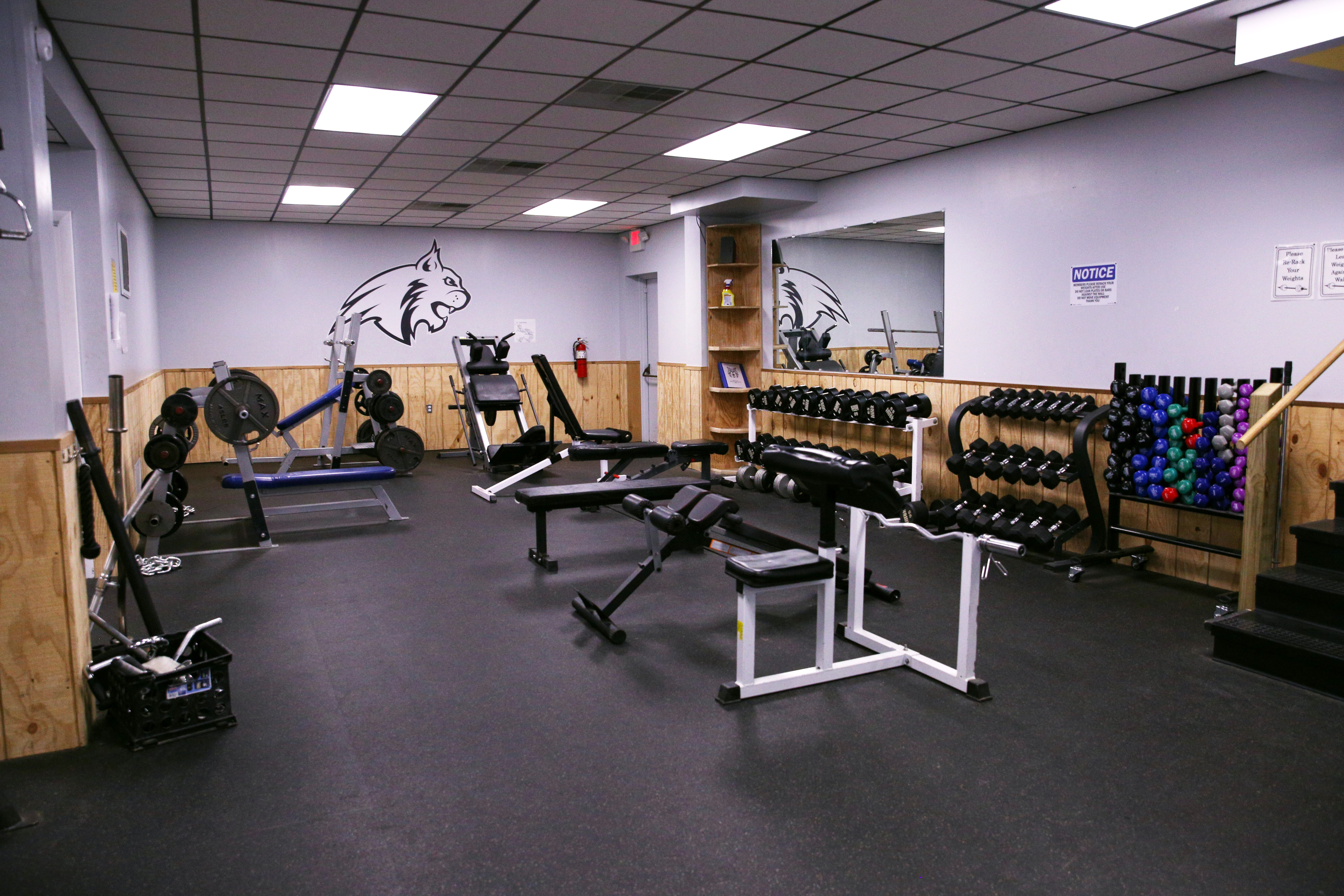 The Bobcat Den's fitness center