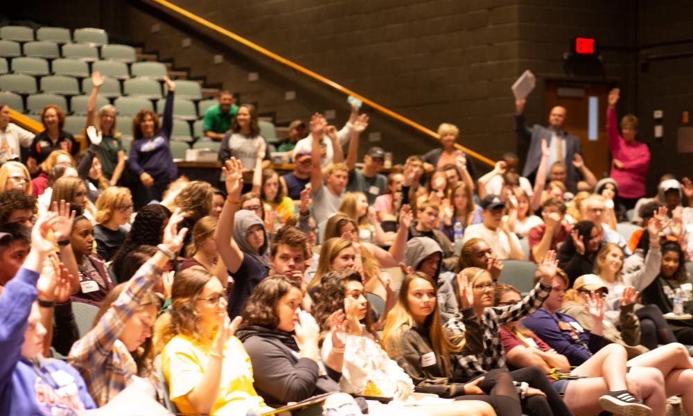 Students at orientation