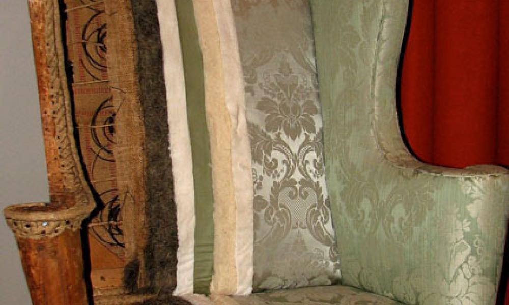 Chair being reupholstered
