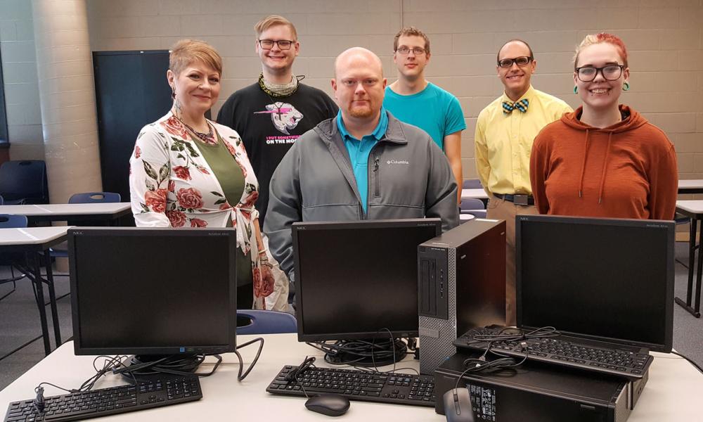 IST and TRIO students with computers