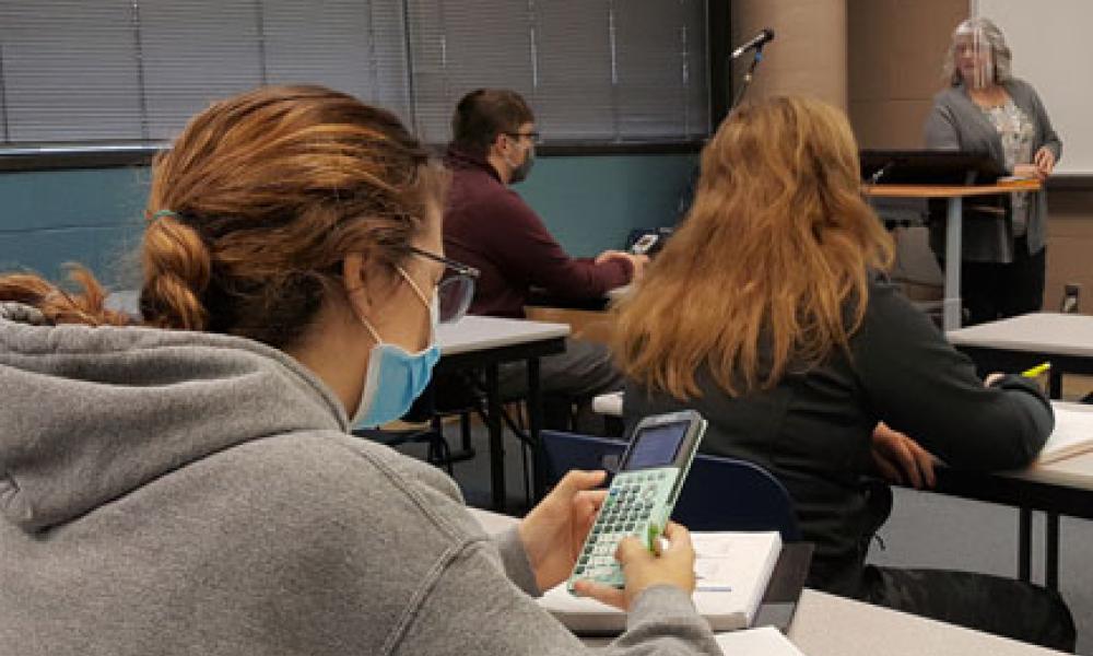 Students working in the classroom