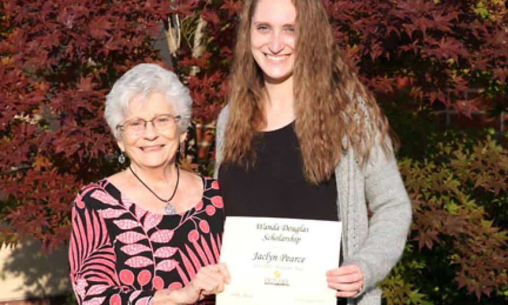 Wanda Douglas and Scholarship Recipient Jaclyn Pearce