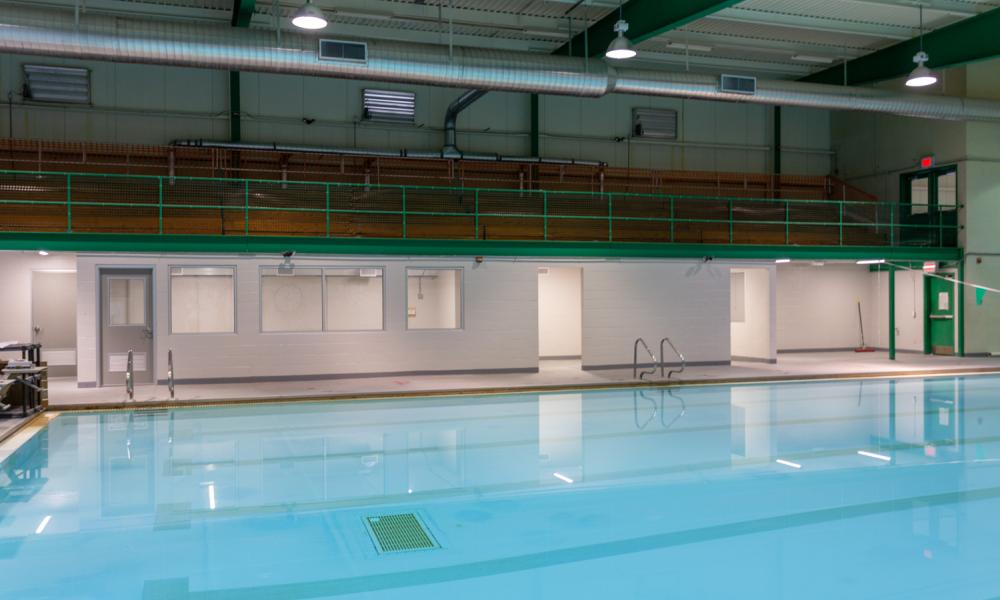 Interior wide shot of Lincoln Trail College pool