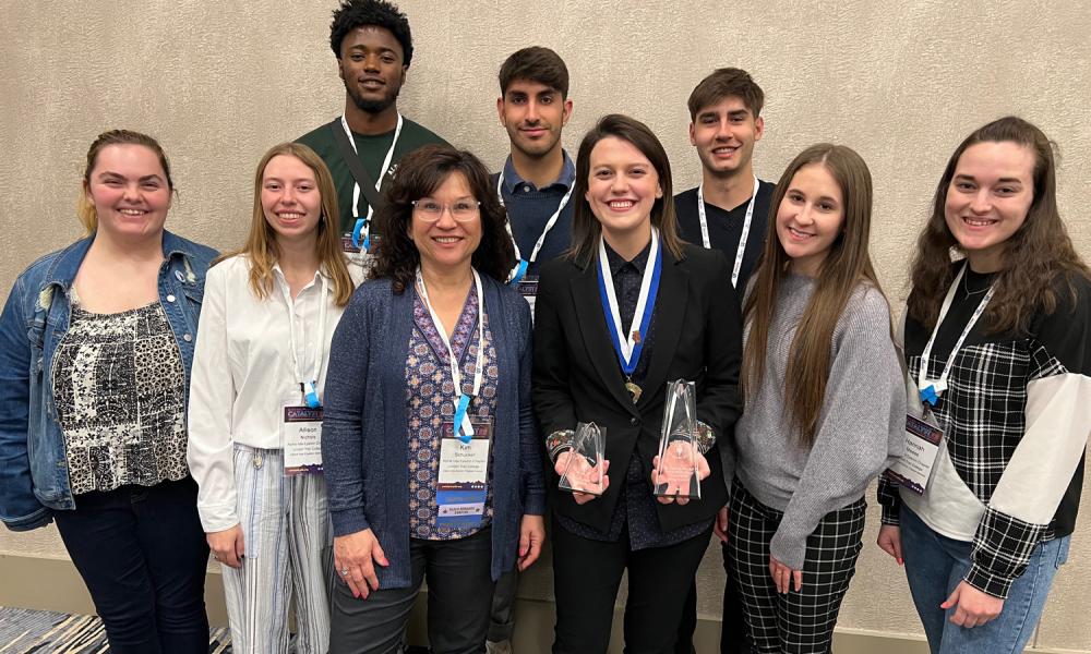 LTC Phi Theta Kappa Members Holding Awards