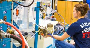 Student working with process technology simulator